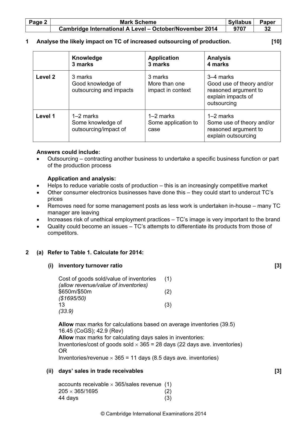 Mark scheme, page 2 of 9