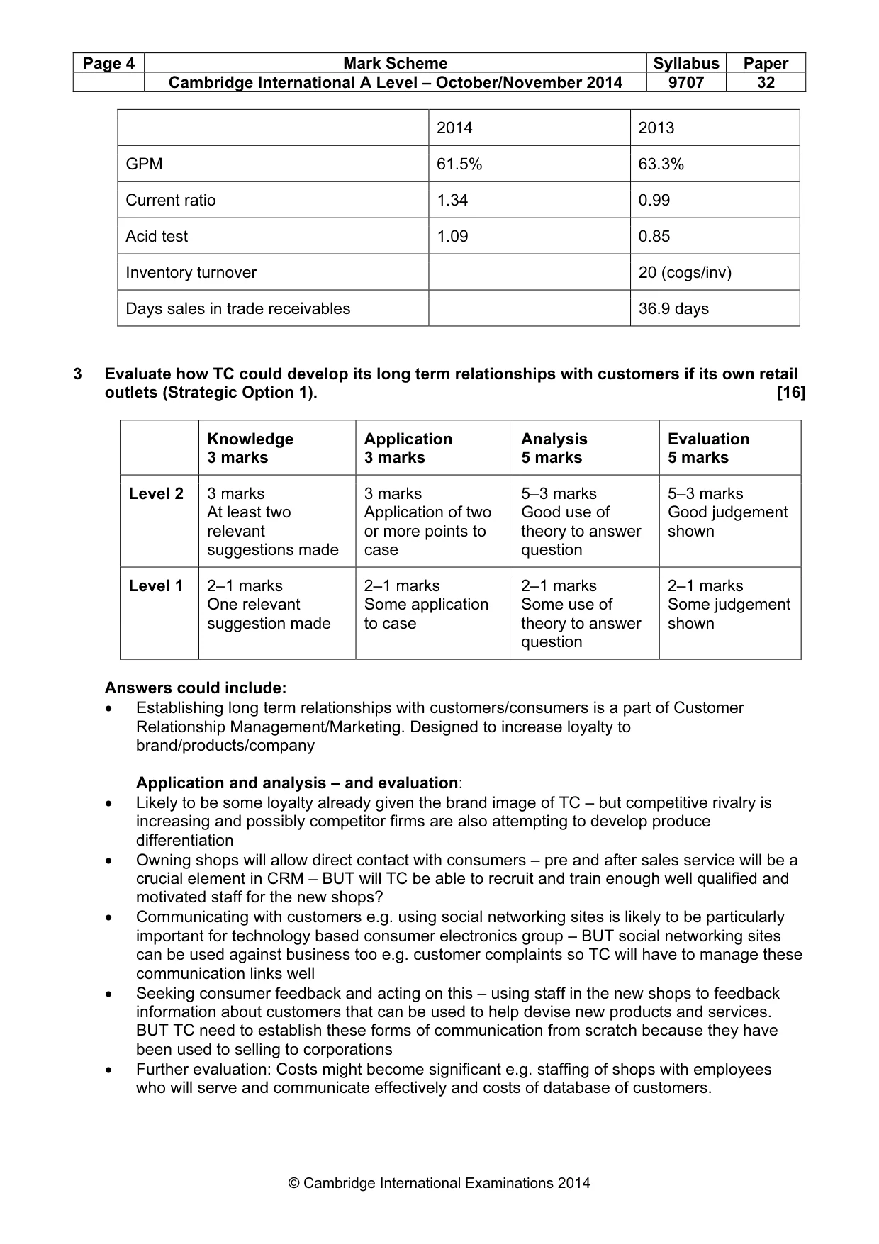 Mark scheme, page 4 of 9