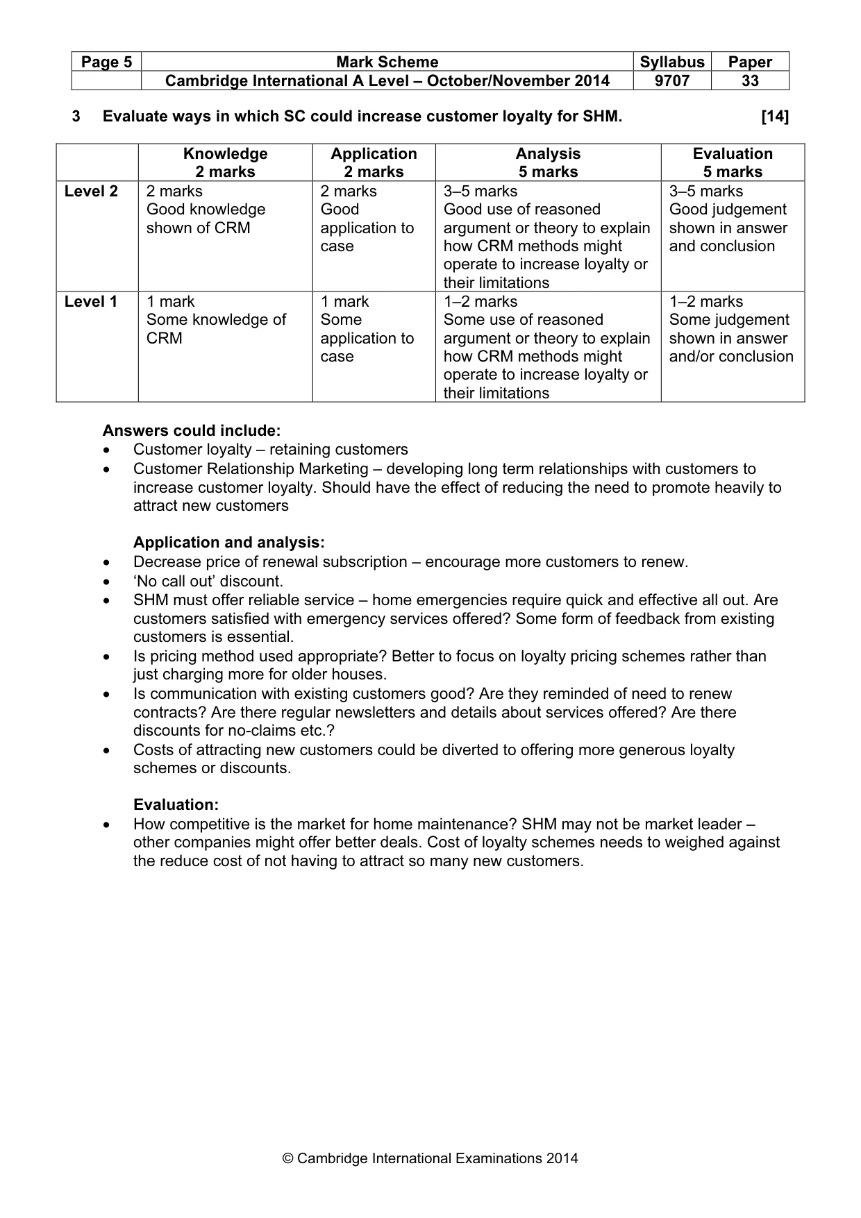 Mark scheme, page 5 of 11
