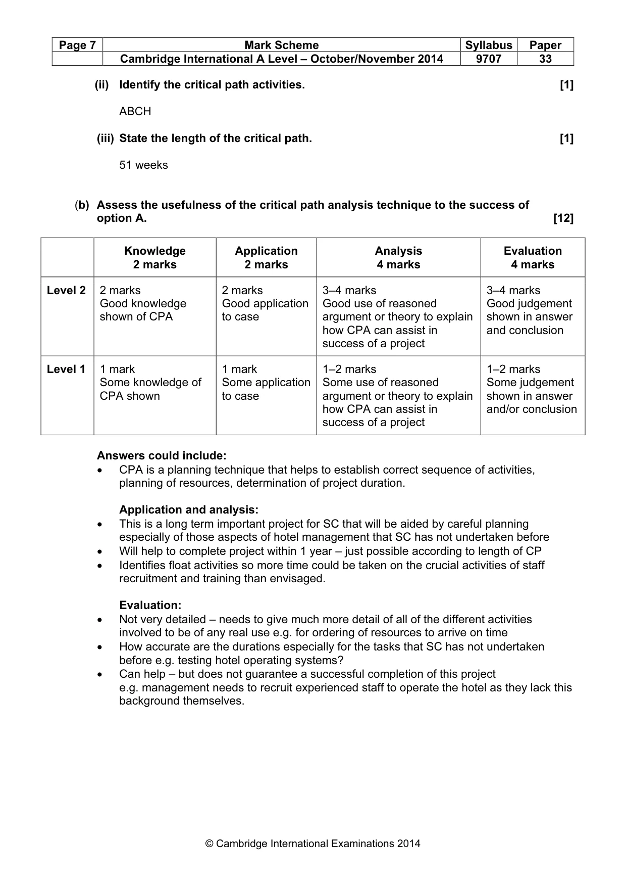 Mark scheme, page 7 of 11