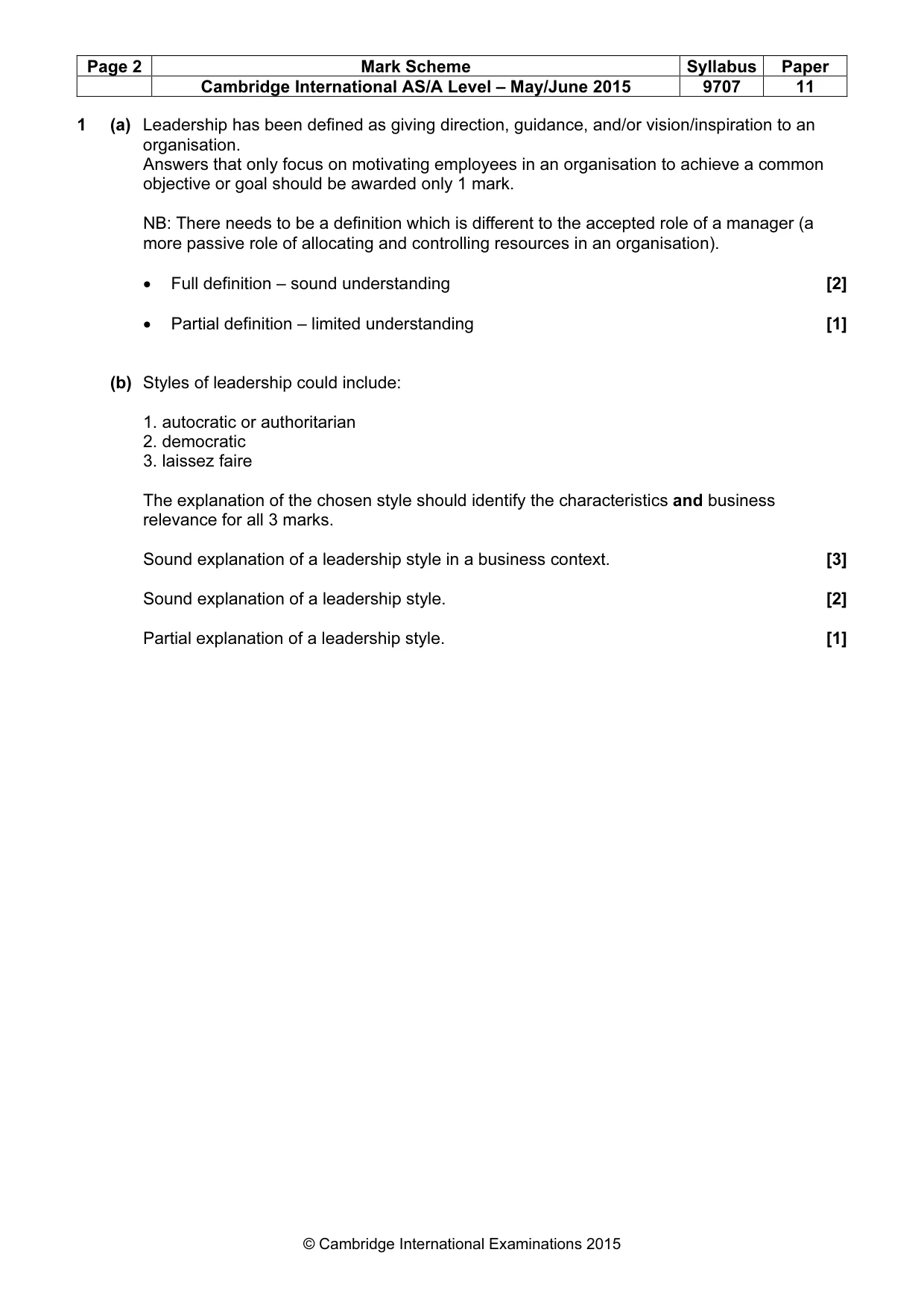 Mark scheme, page 2 of 9