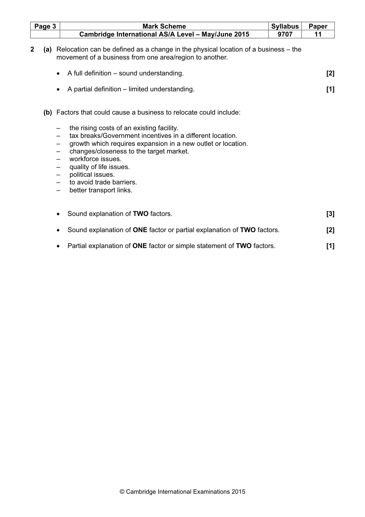 Mark scheme, page 3 of 9