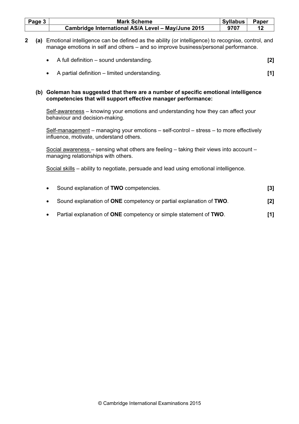 Mark scheme, page 3 of 8