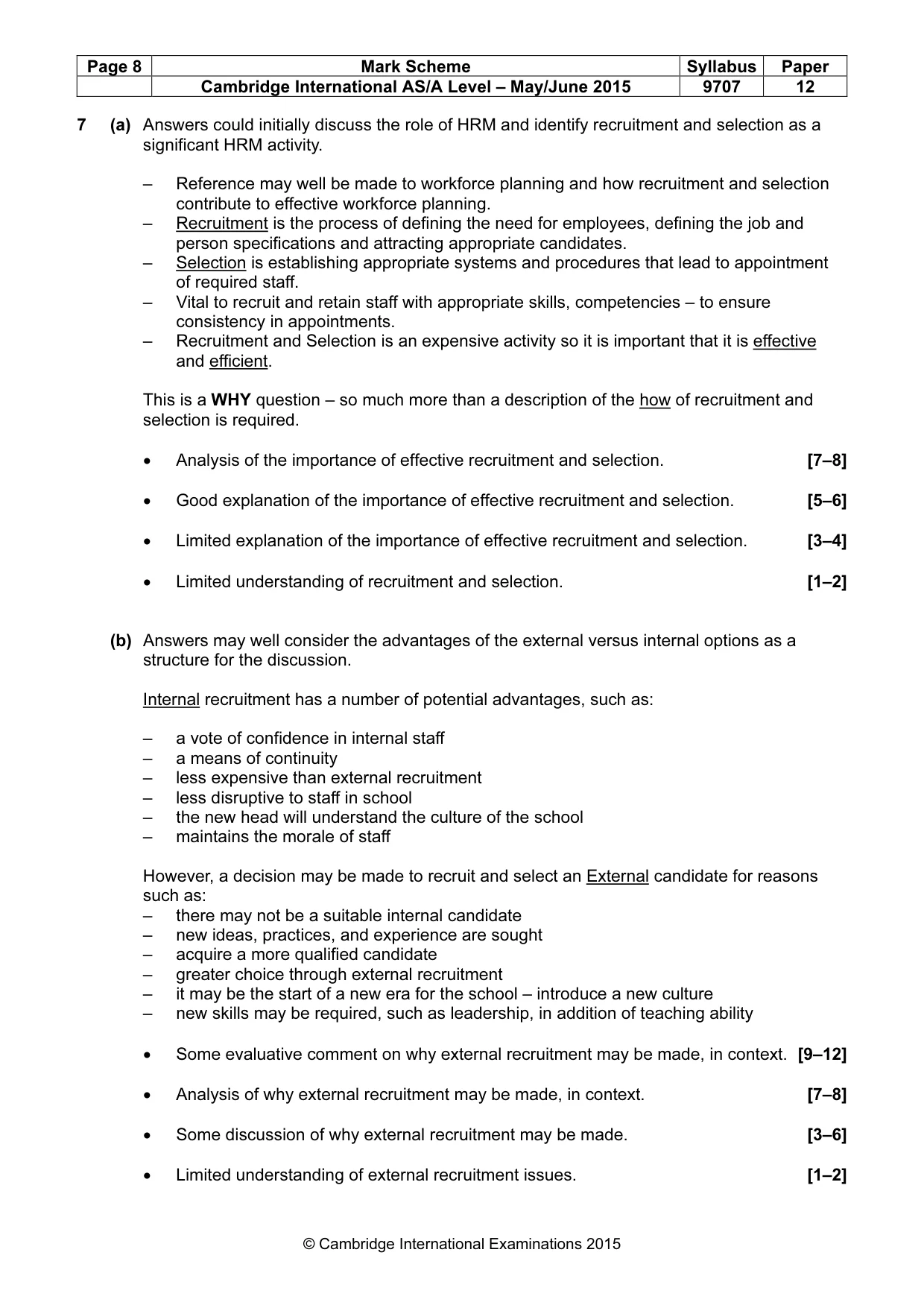 Mark scheme, page 8 of 8