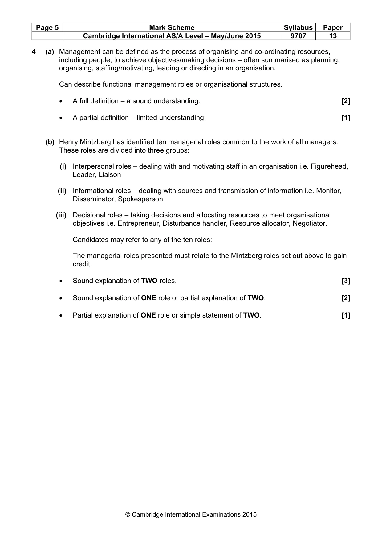 Mark scheme, page 5 of 8