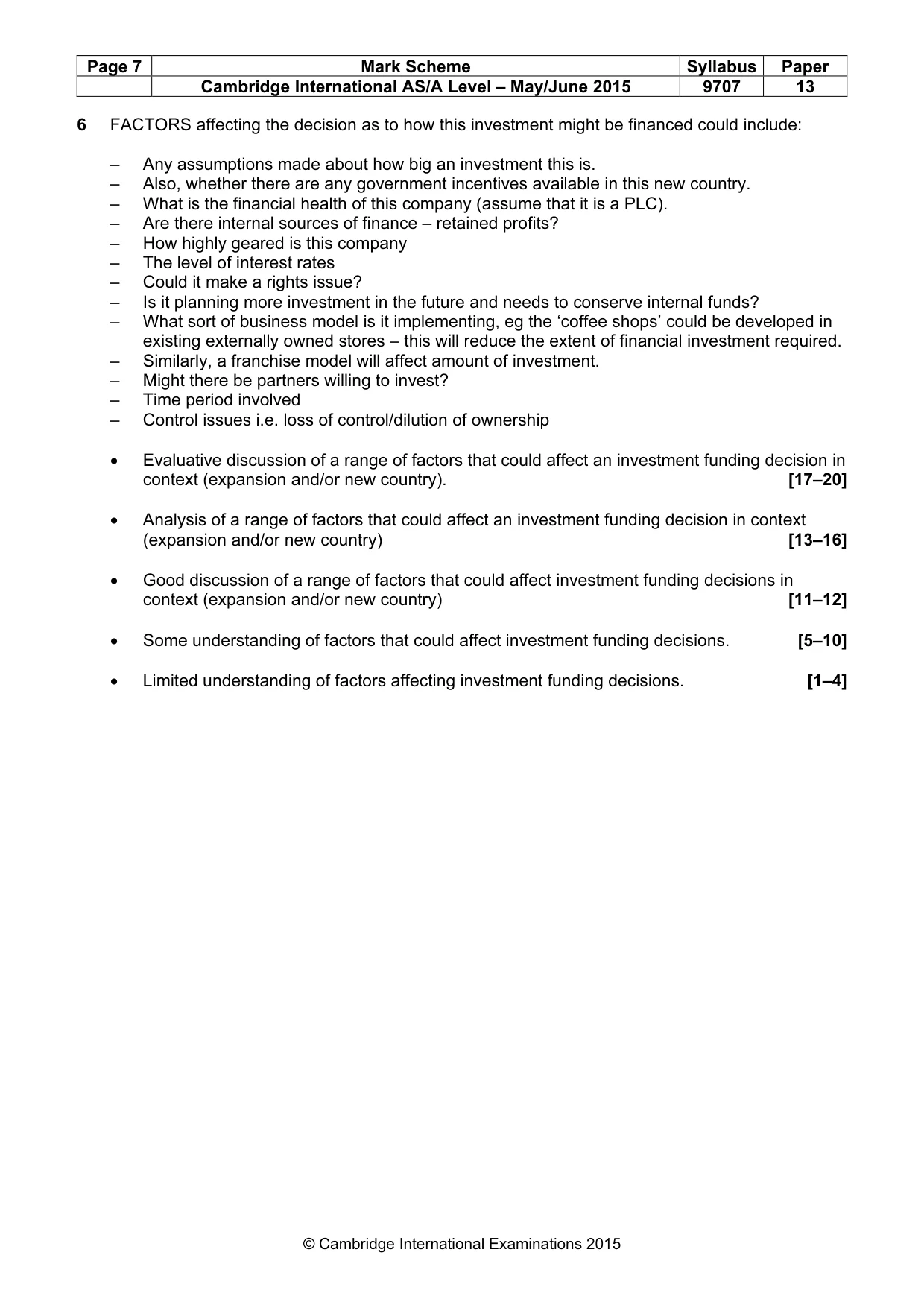 Mark scheme, page 7 of 8
