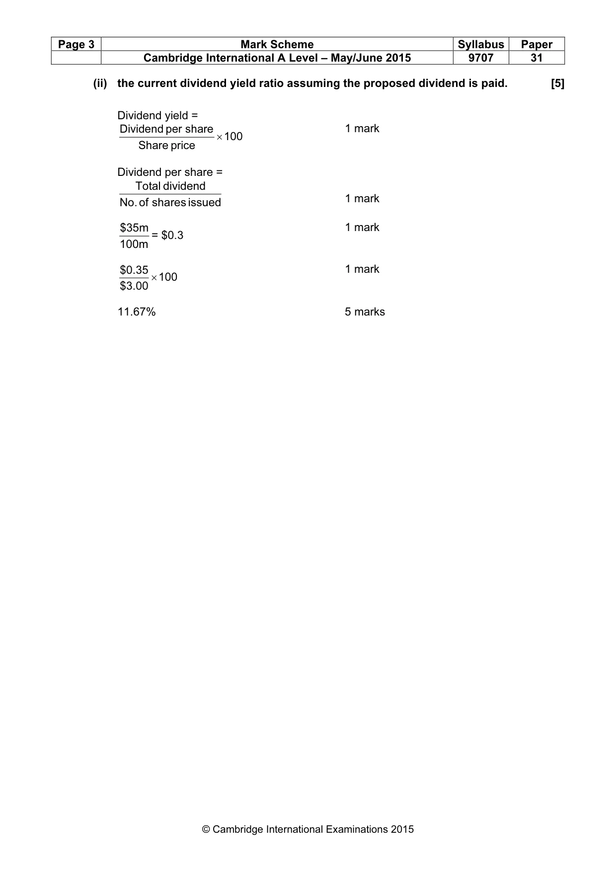 Mark scheme, page 3 of 9
