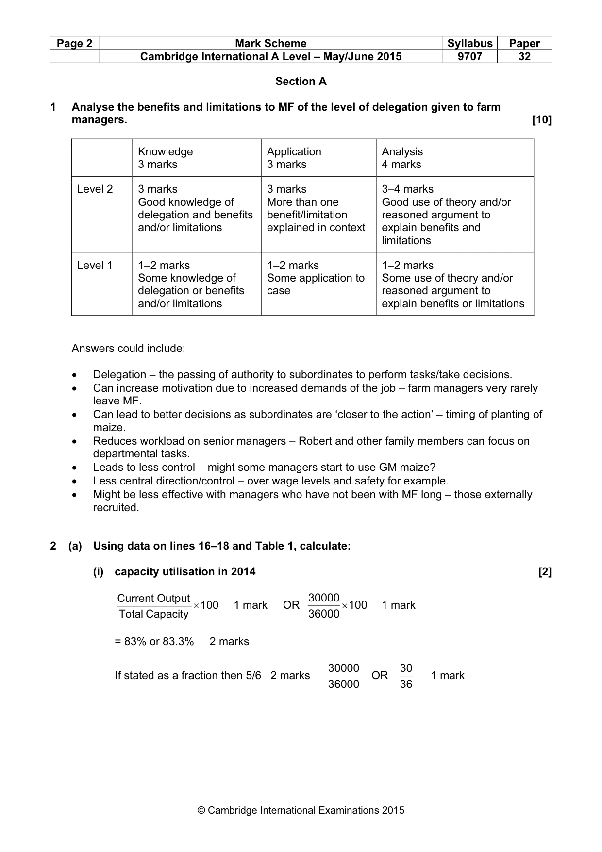 Mark scheme, page 2 of 9