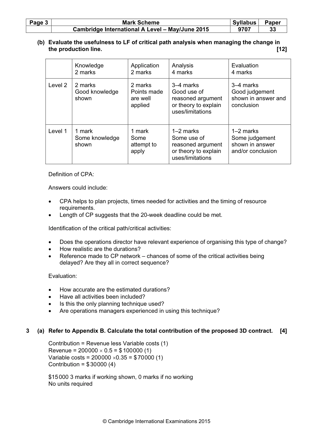 Mark scheme, page 3 of 8