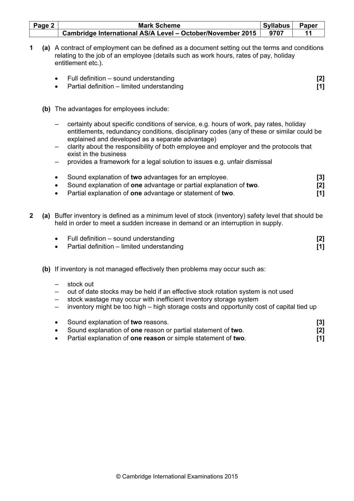 Mark scheme, page 2 of 6