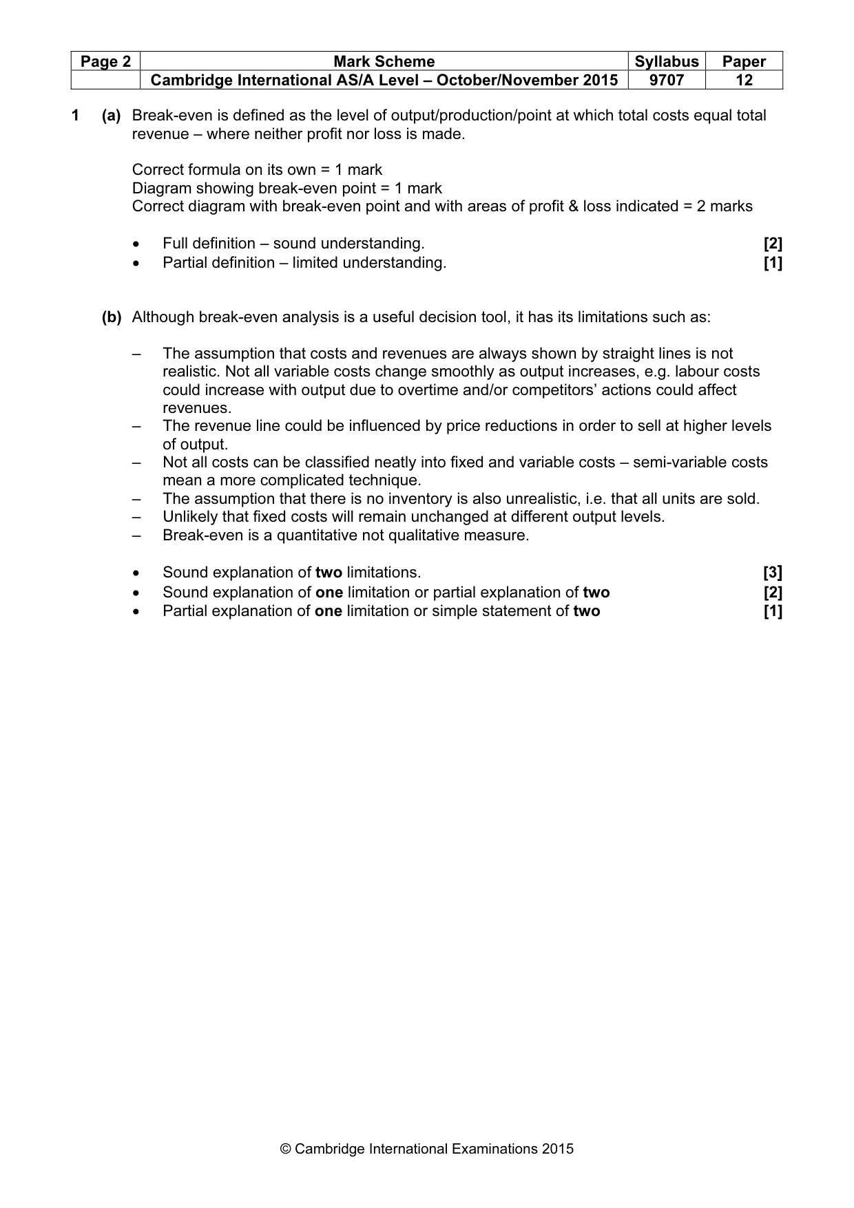 Mark scheme, page 2 of 7