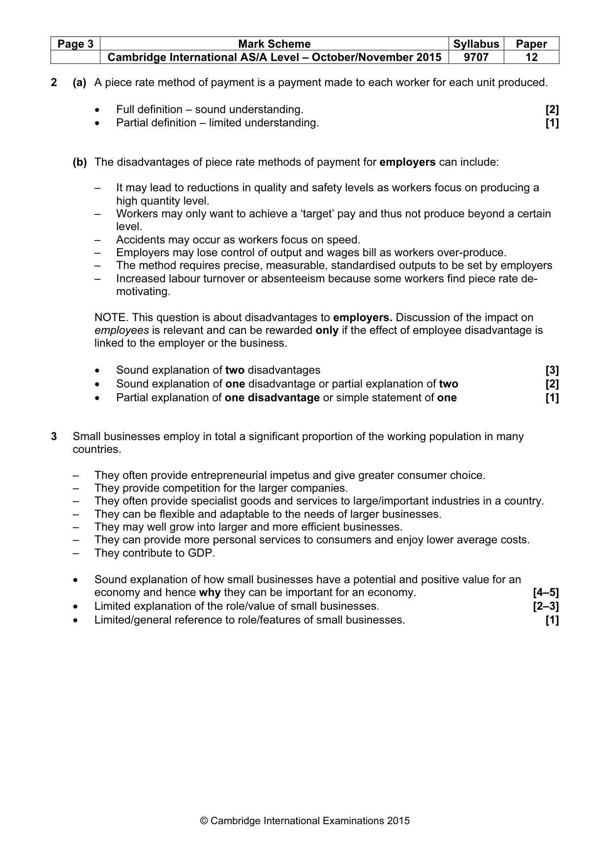 Mark scheme, page 3 of 7