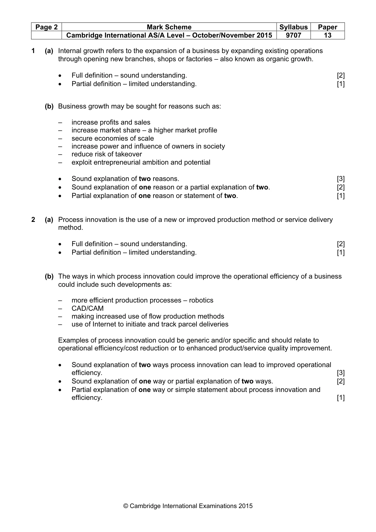 Mark scheme, page 2 of 6