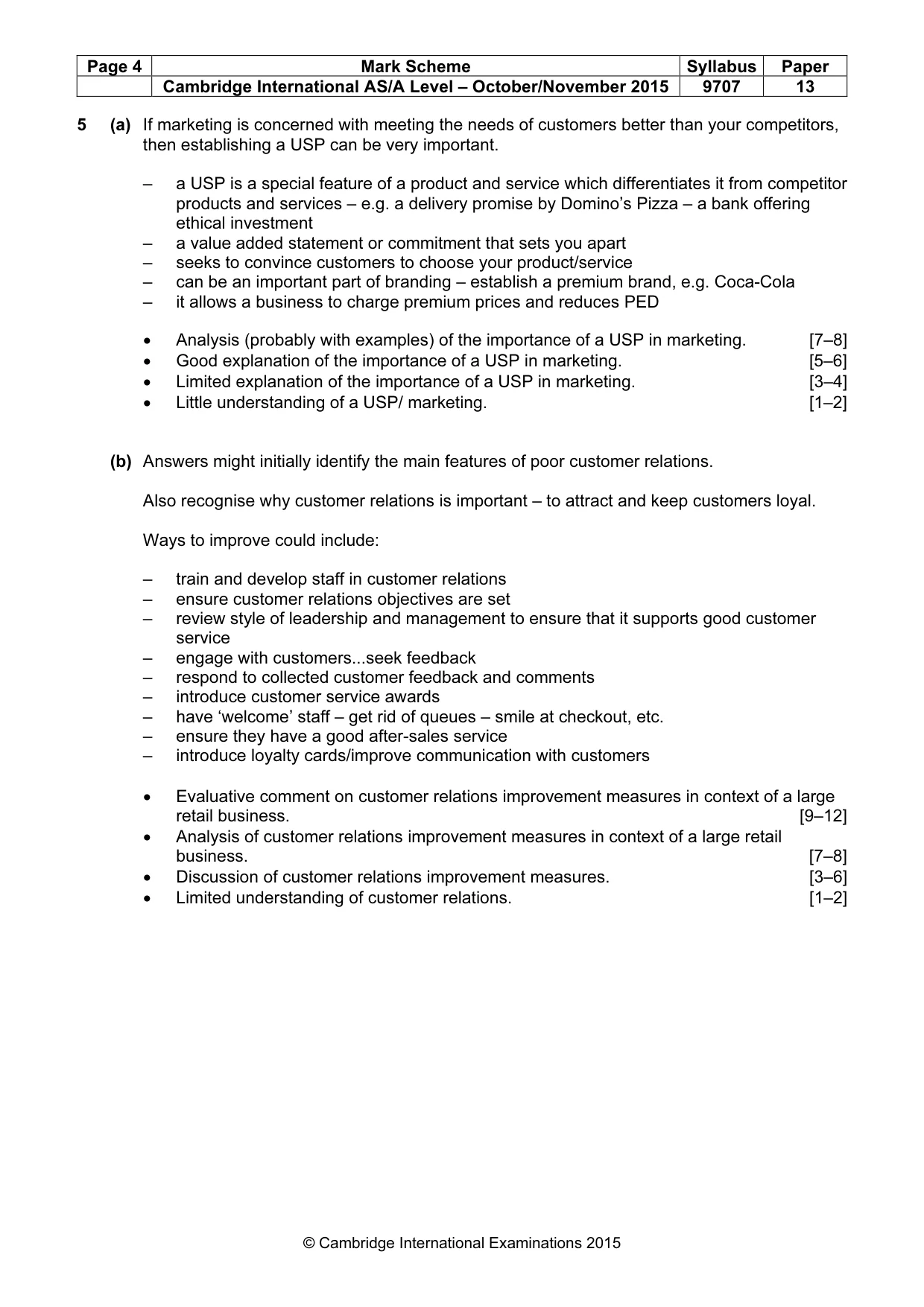 Mark scheme, page 4 of 6