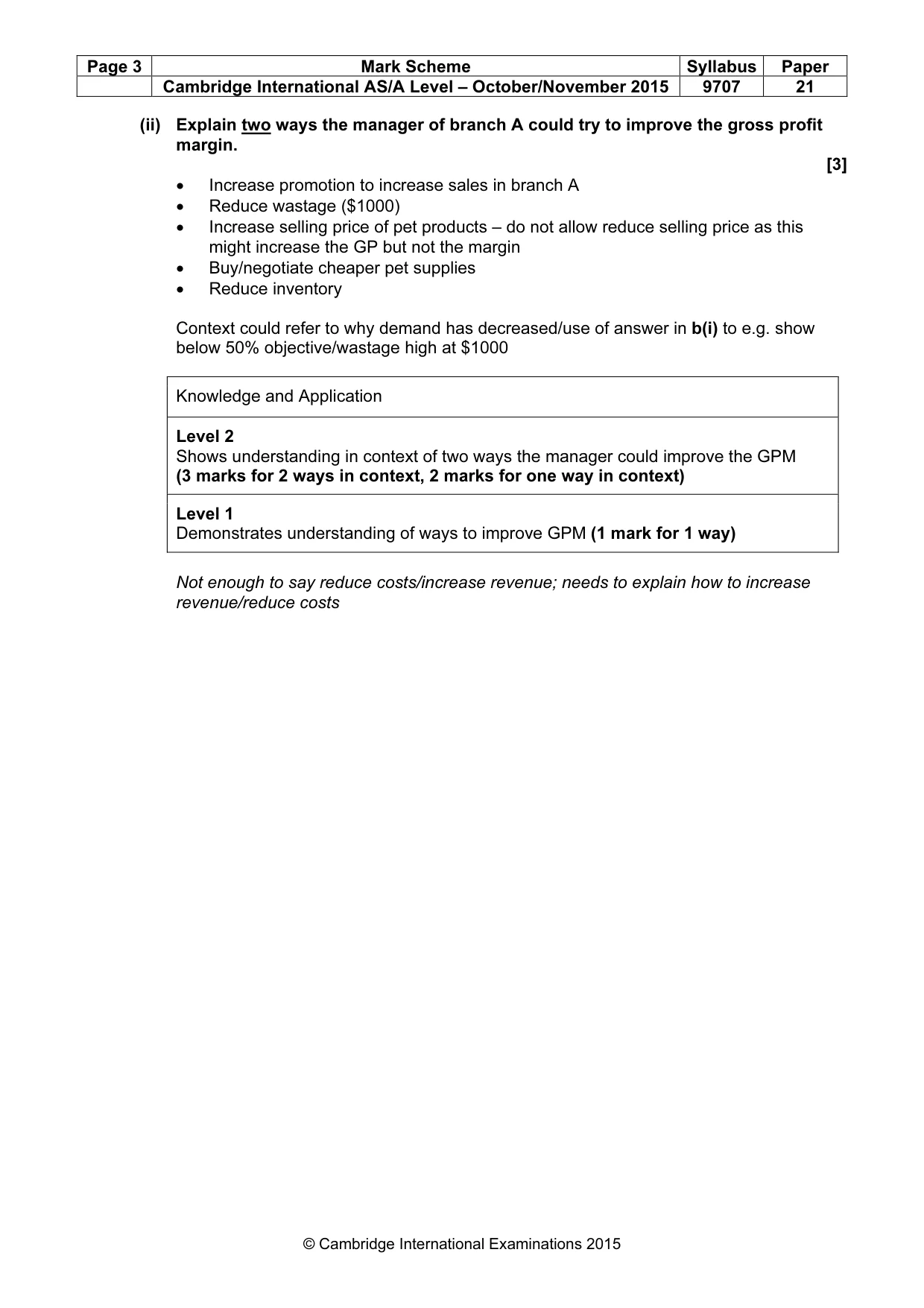 Mark scheme, page 3 of 8