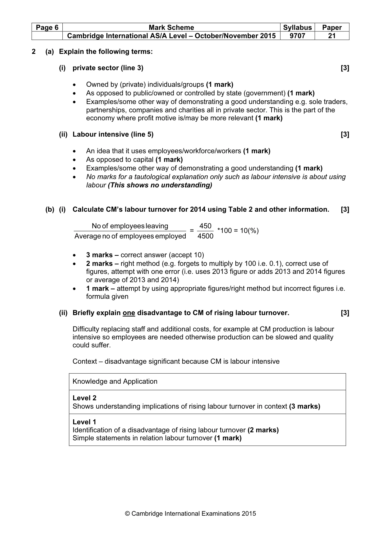 Mark scheme, page 6 of 8