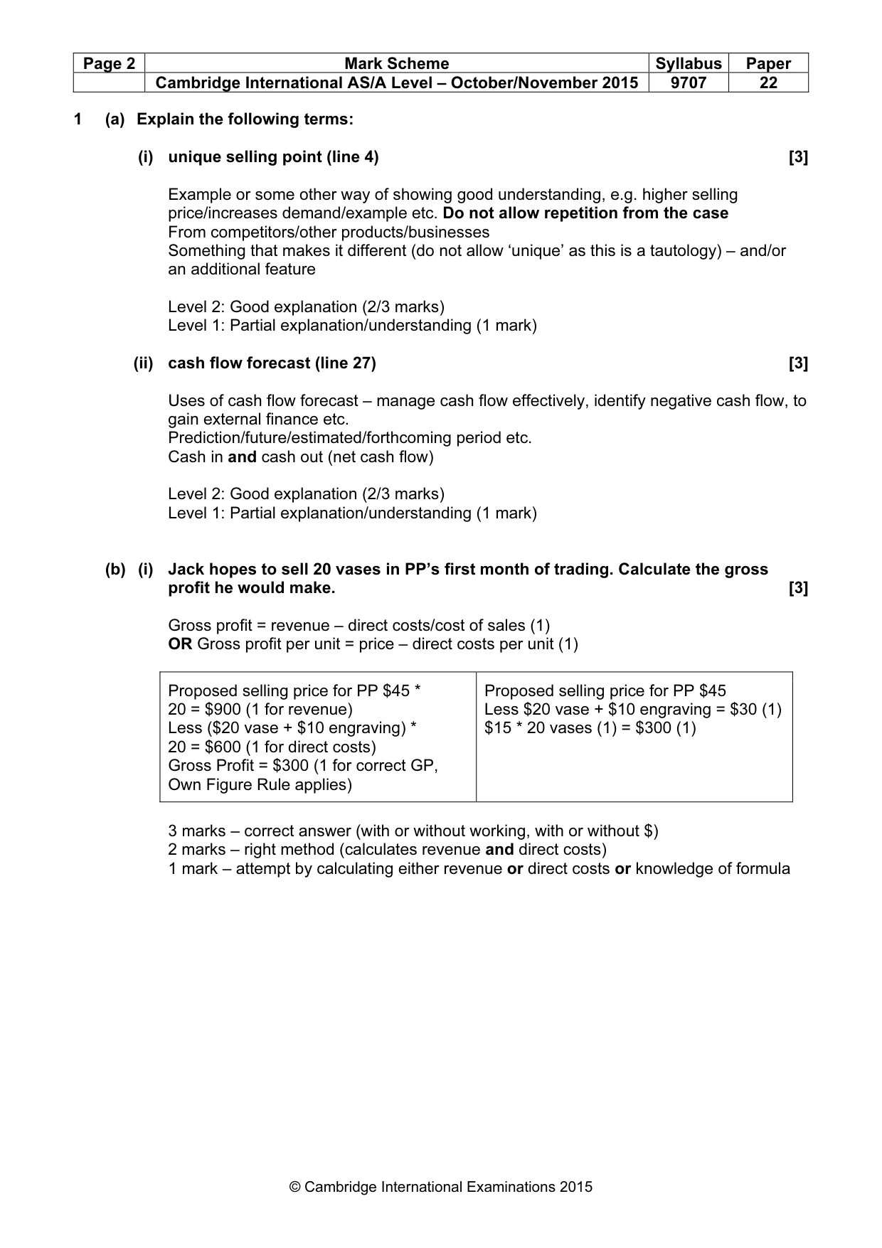 Mark scheme, page 2 of 8