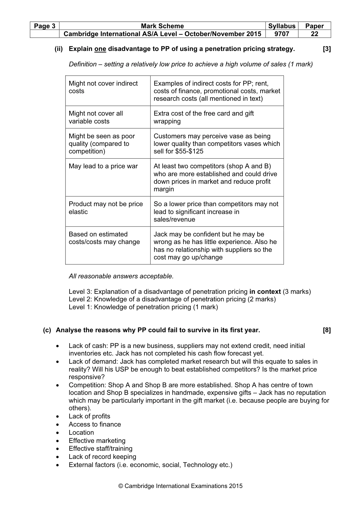 Mark scheme, page 3 of 8