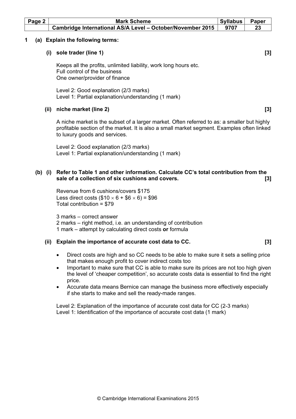 Mark scheme, page 2 of 7