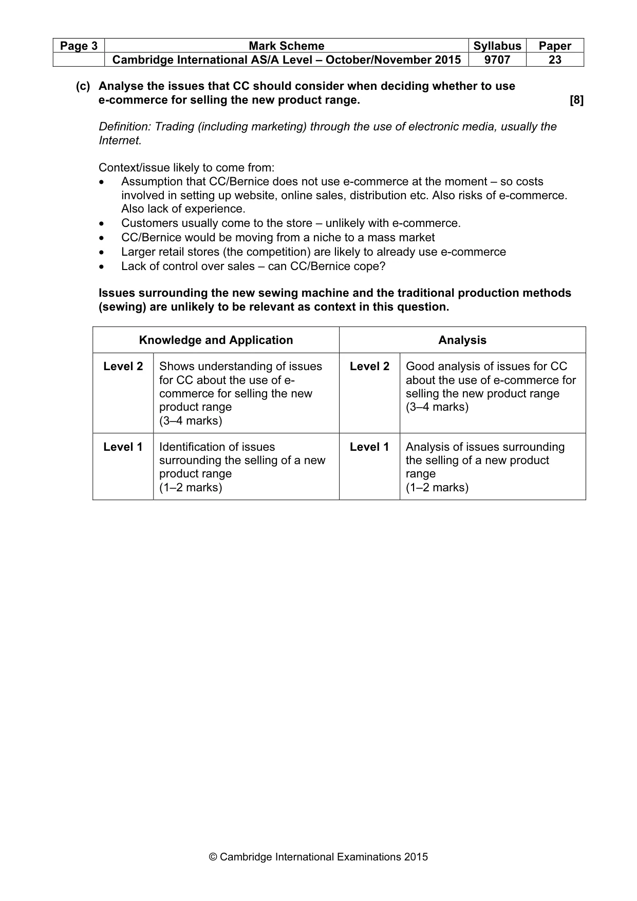 Mark scheme, page 3 of 7
