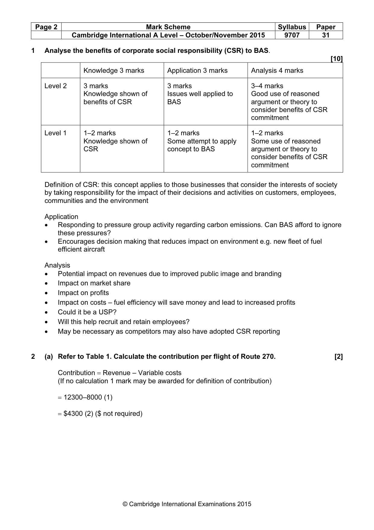 Mark scheme, page 2 of 9