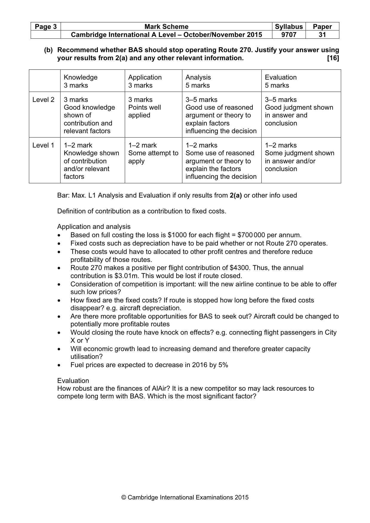 Mark scheme, page 3 of 9