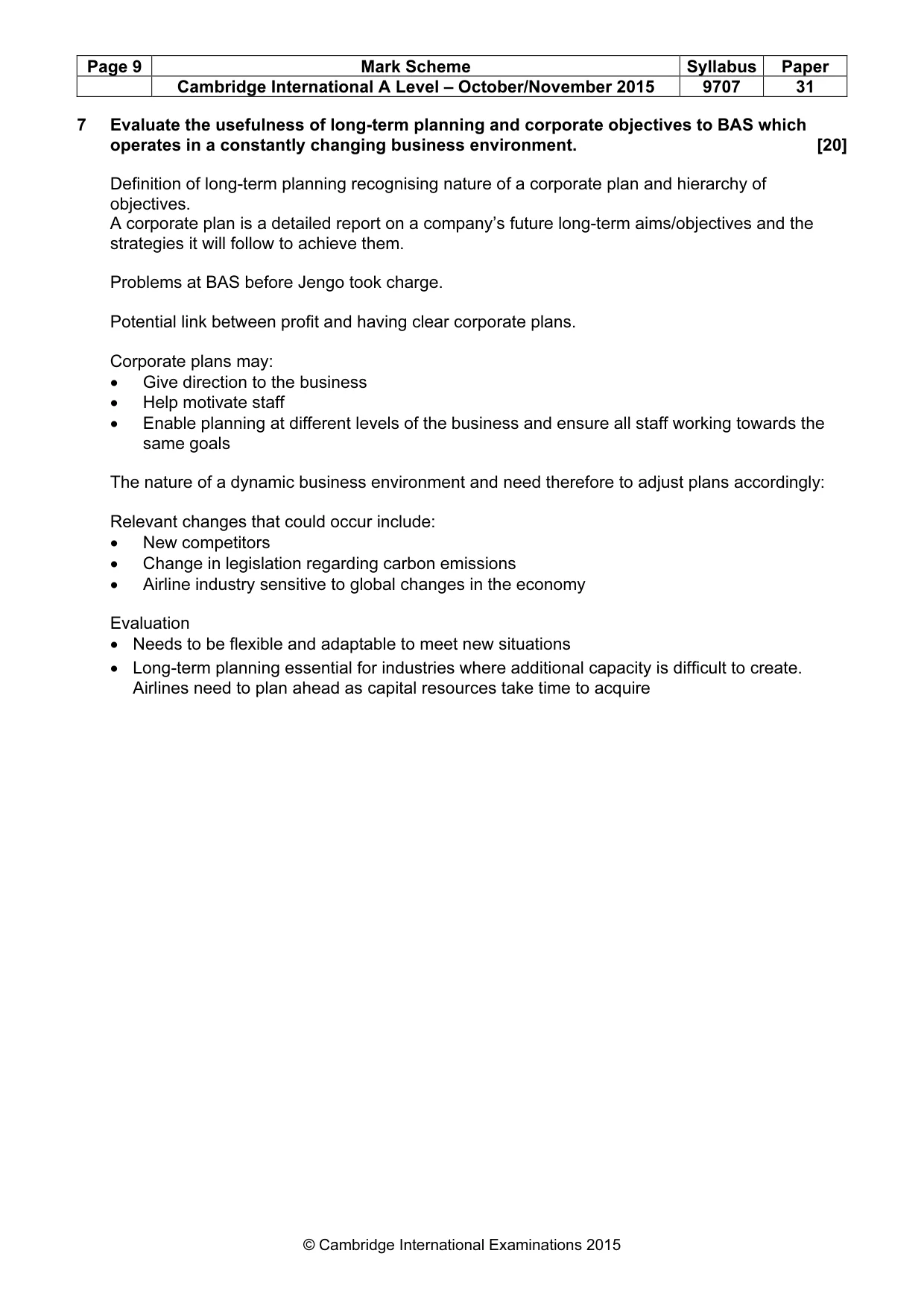 Mark scheme, page 9 of 9