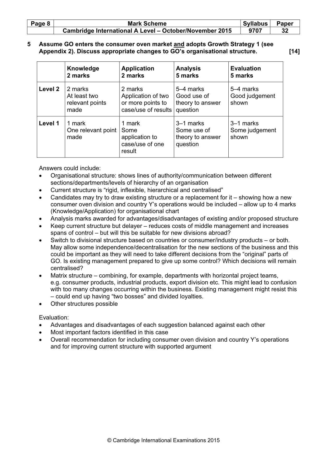 Mark scheme, page 8 of 10