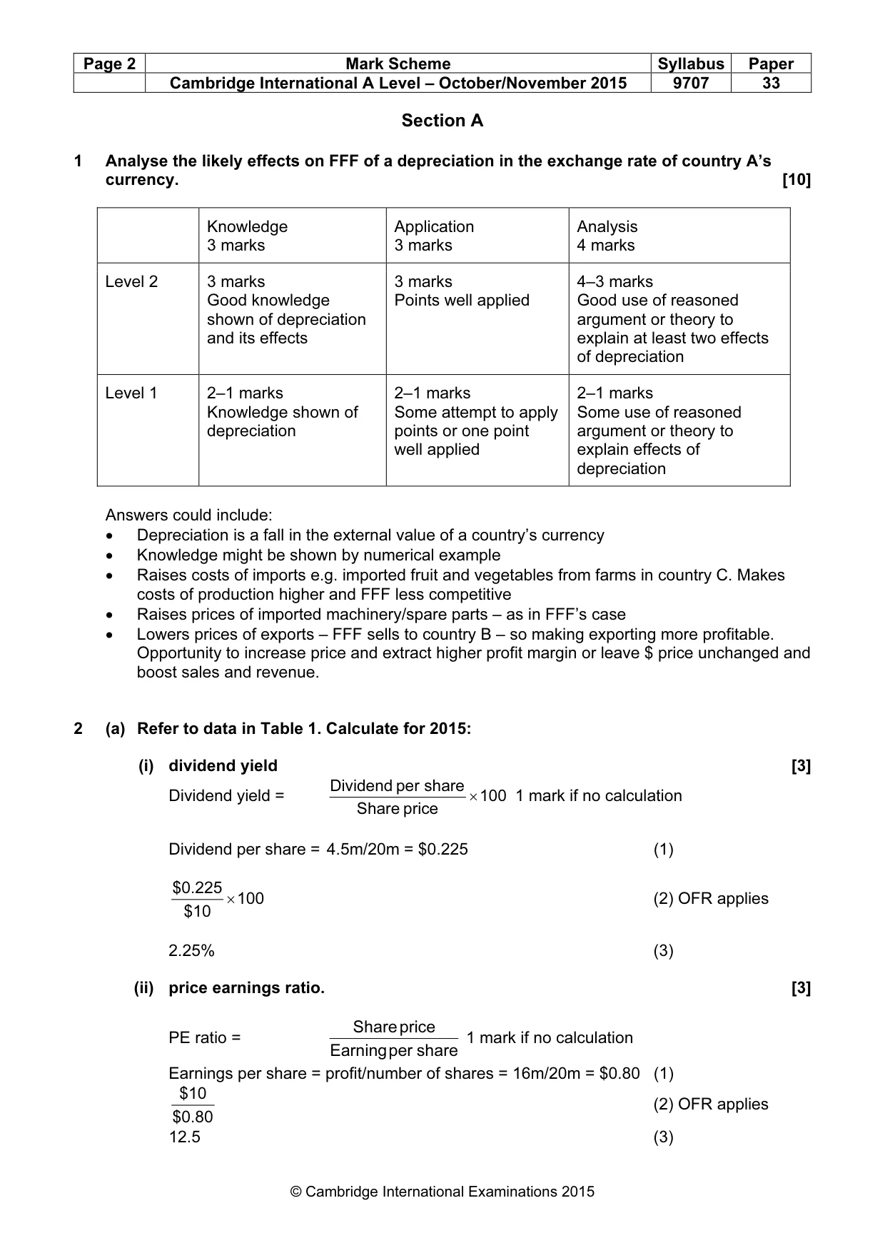 Mark scheme, page 2 of 9