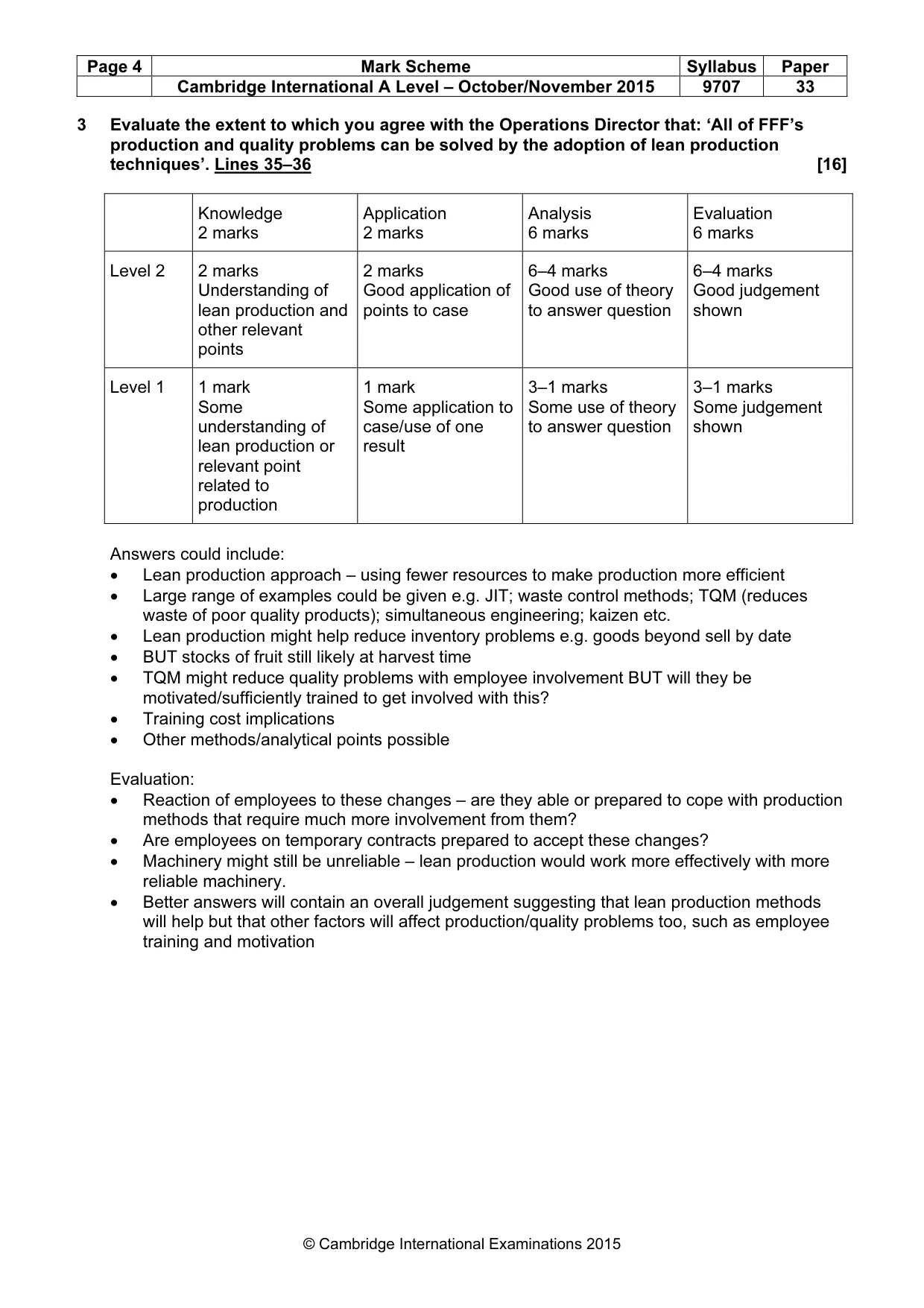 Mark scheme, page 4 of 9