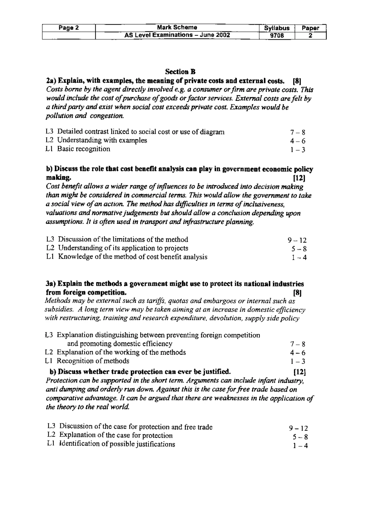 Mark scheme, page 3 of 4