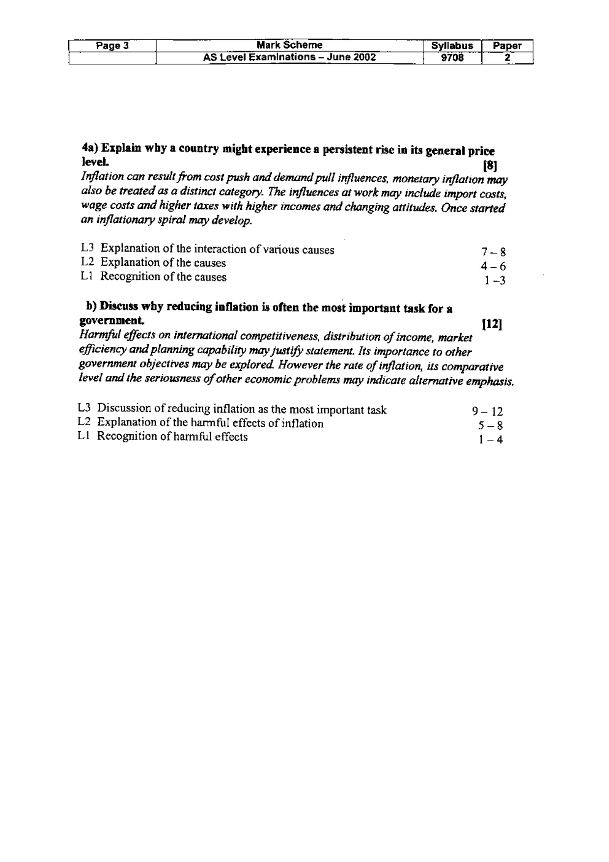 Mark scheme, page 4 of 4