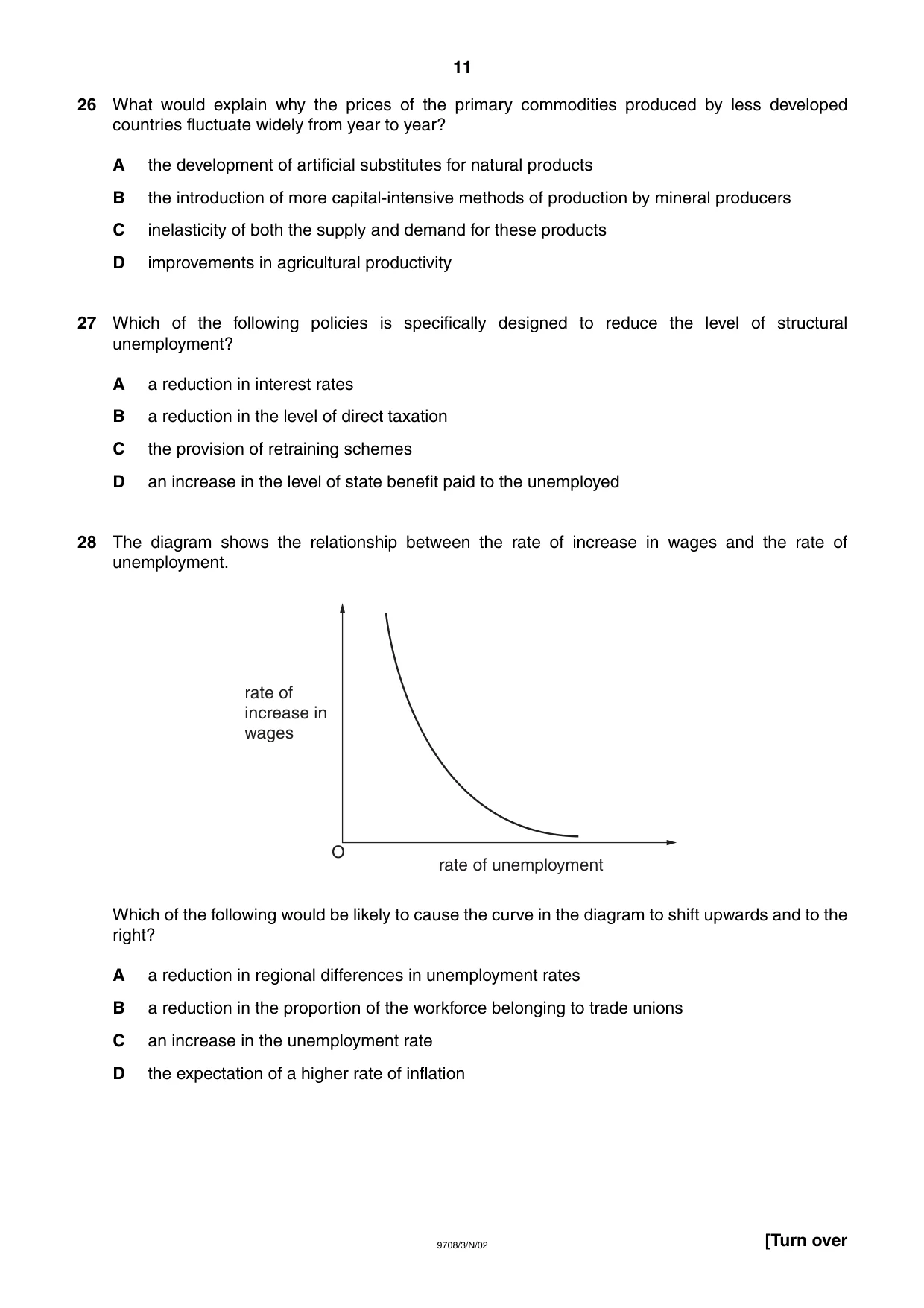 Cambridge A Level Economics 9708 2002 Oct/Nov Paper 3 · Variant 1 question paper, page 11 of 12