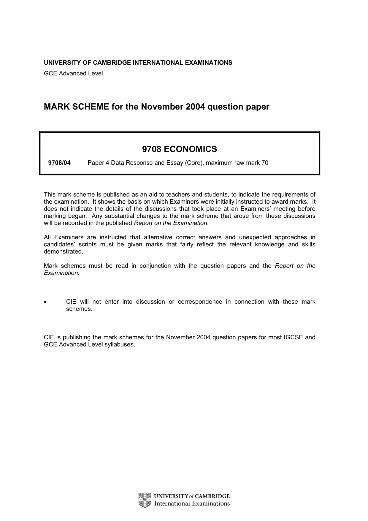 Mark scheme, page 1 of 8