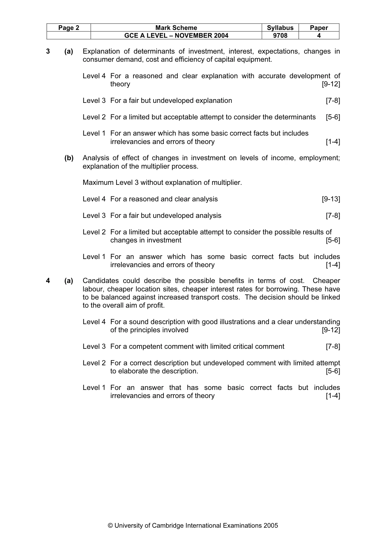 Mark scheme, page 5 of 8