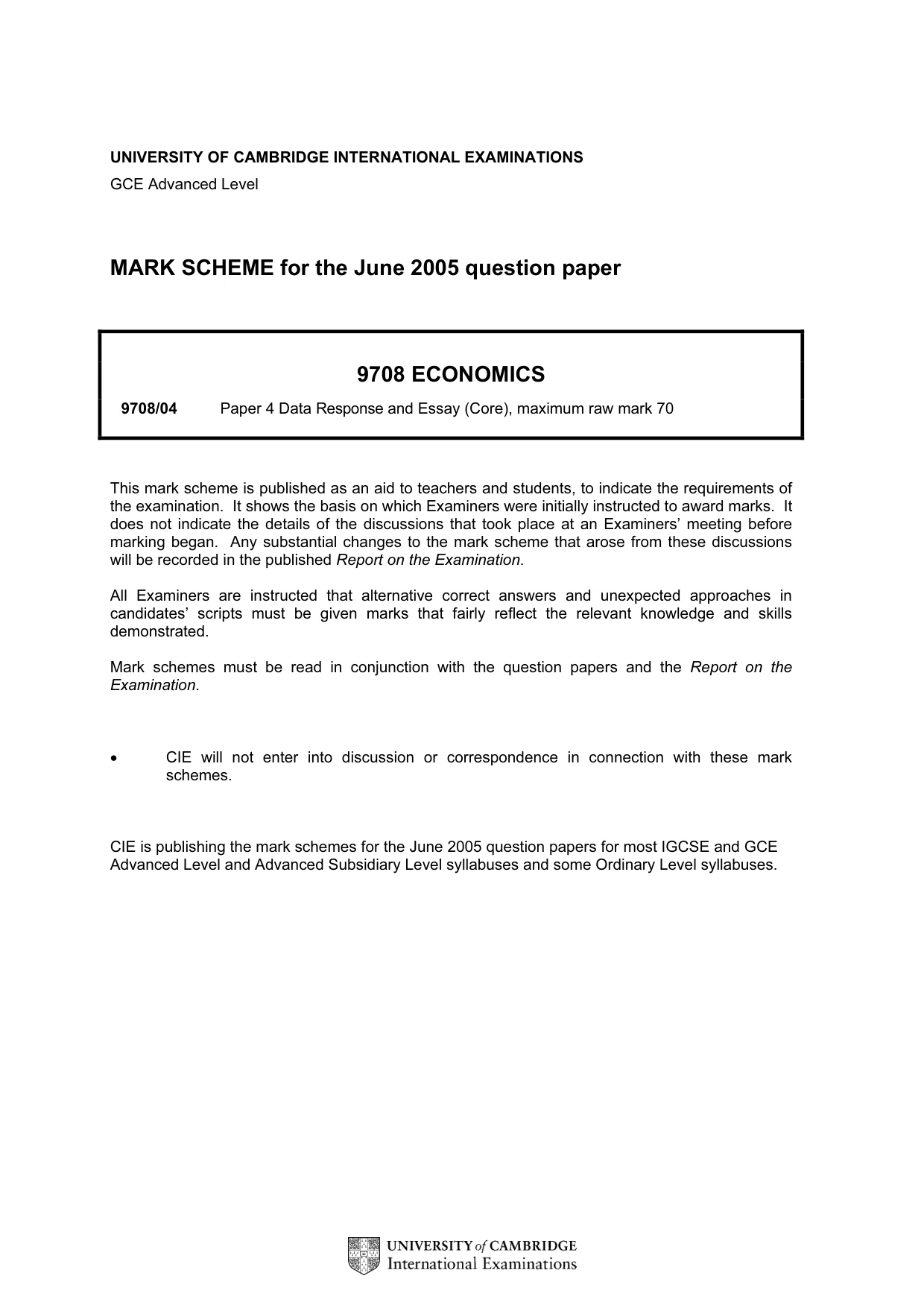 Mark scheme, page 1 of 10