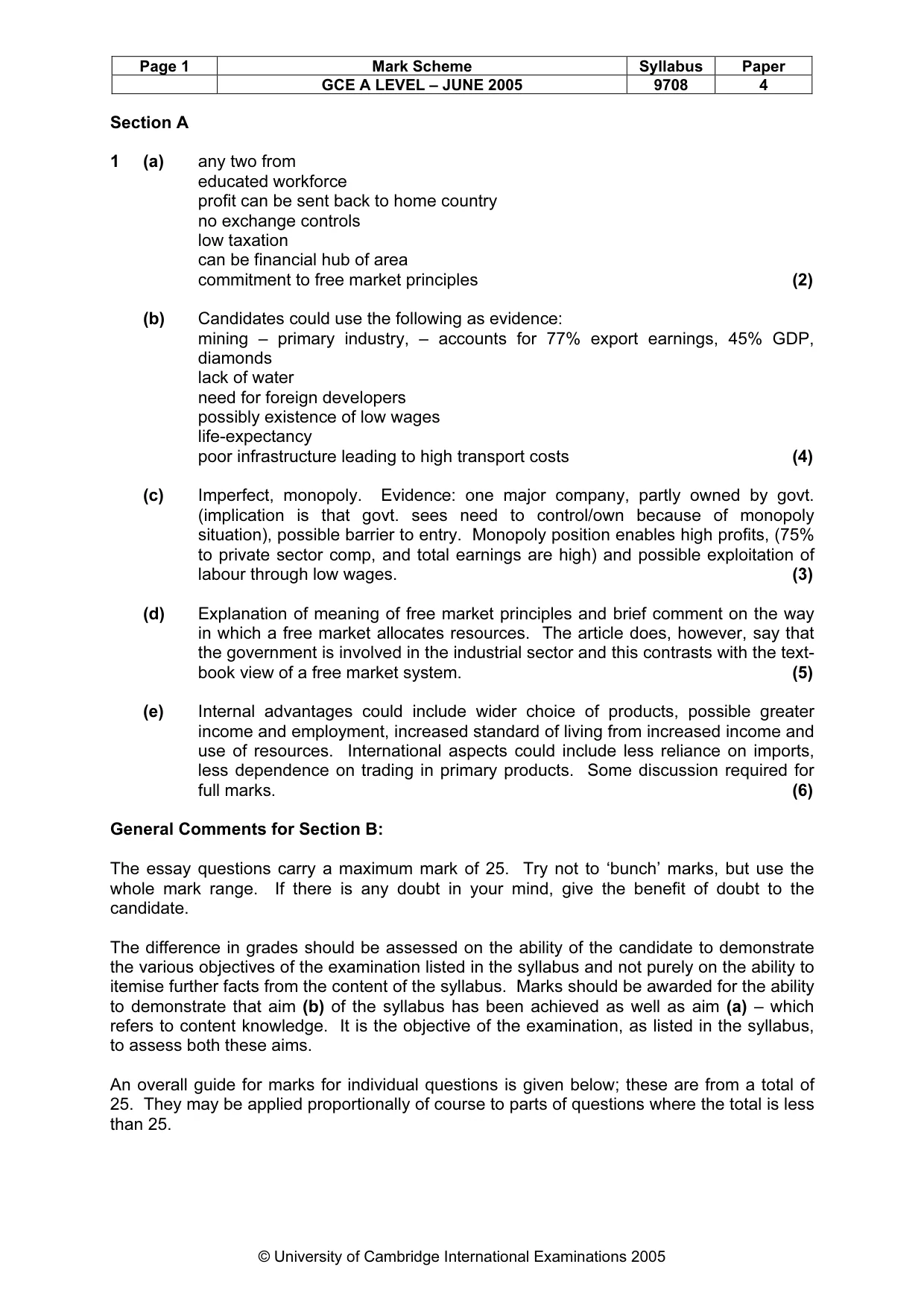 Mark scheme, page 4 of 10