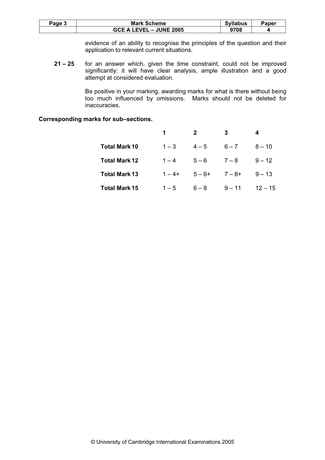 Mark scheme, page 6 of 10