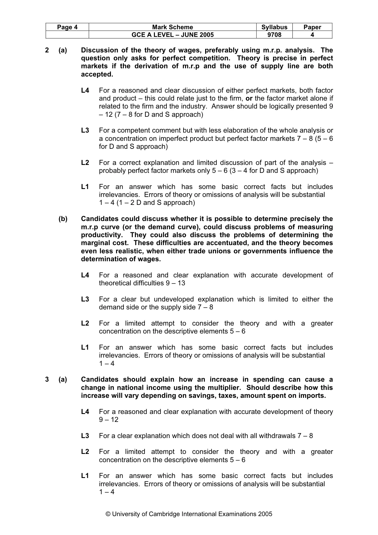 Mark scheme, page 7 of 10