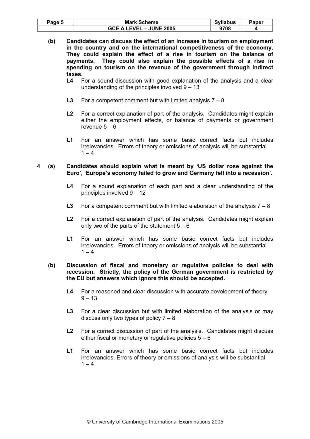 Mark scheme, page 8 of 10
