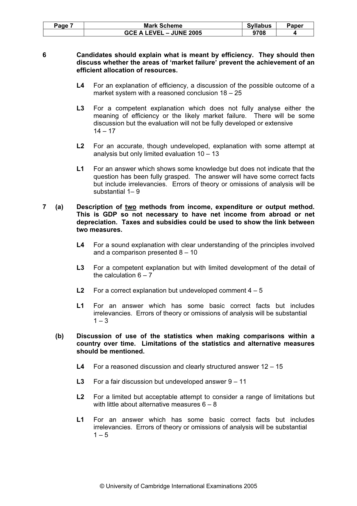 Mark scheme, page 10 of 10