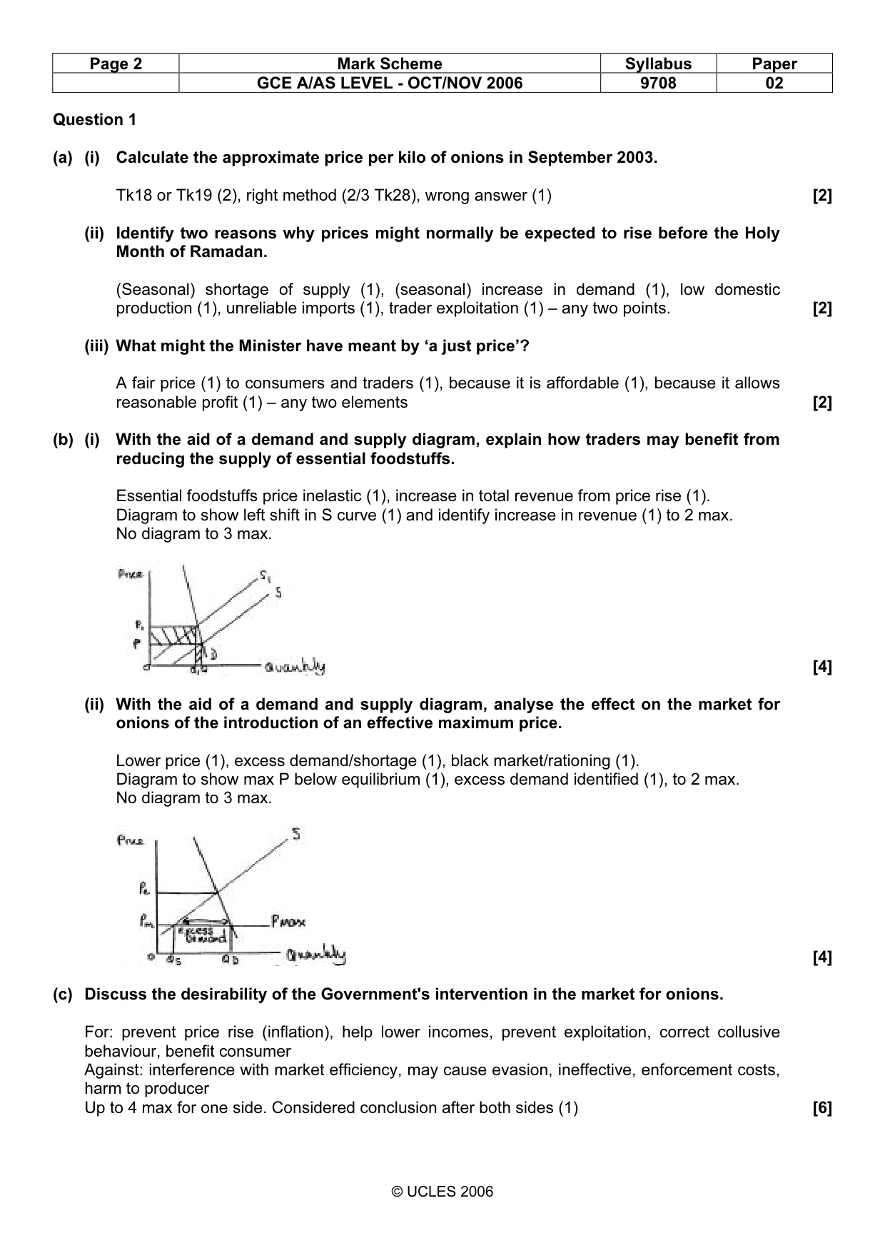 Mark scheme, page 2 of 4