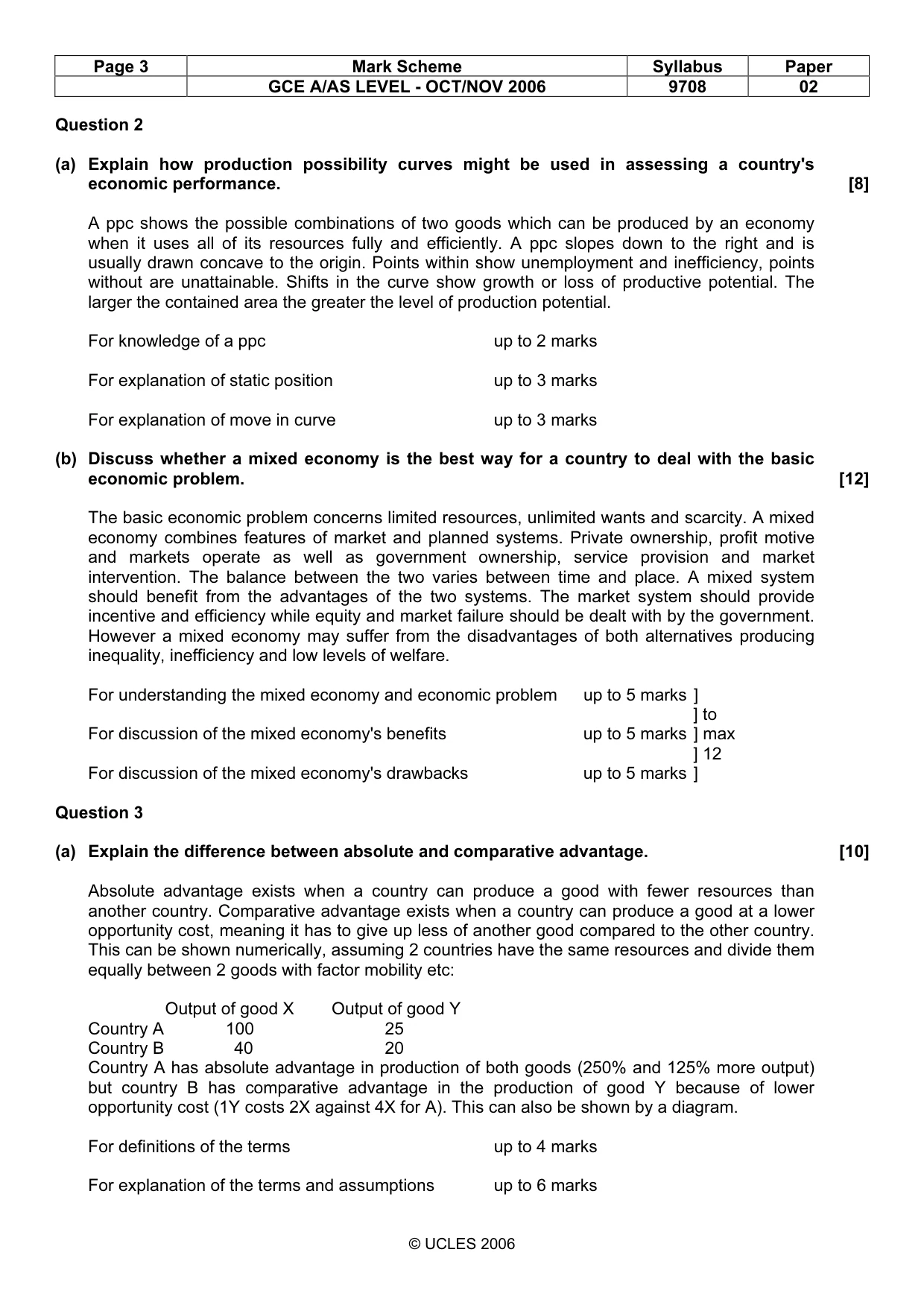 Mark scheme, page 3 of 4