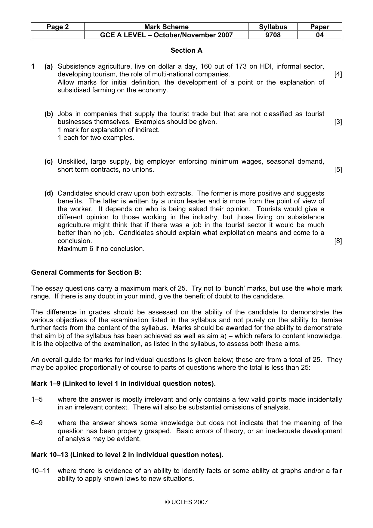 Mark scheme, page 2 of 6