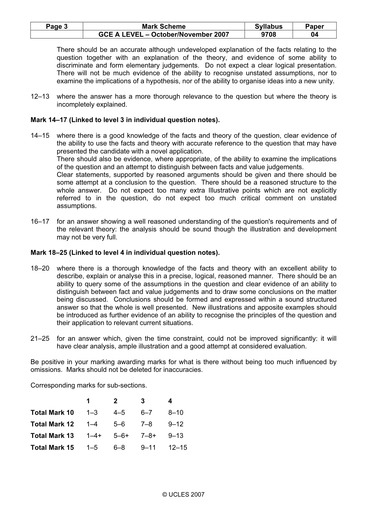 Mark scheme, page 3 of 6