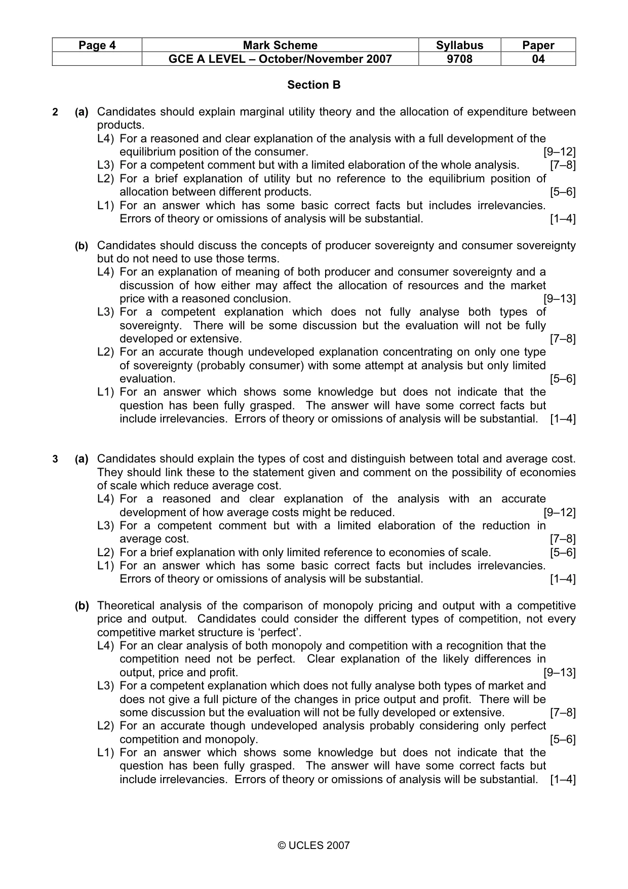 Mark scheme, page 4 of 6
