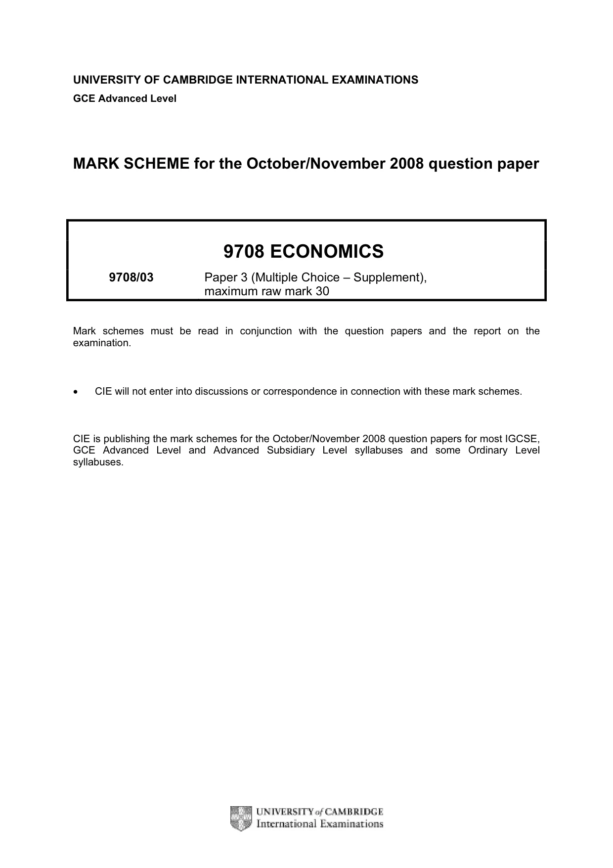 Mark scheme, page 1 of 2