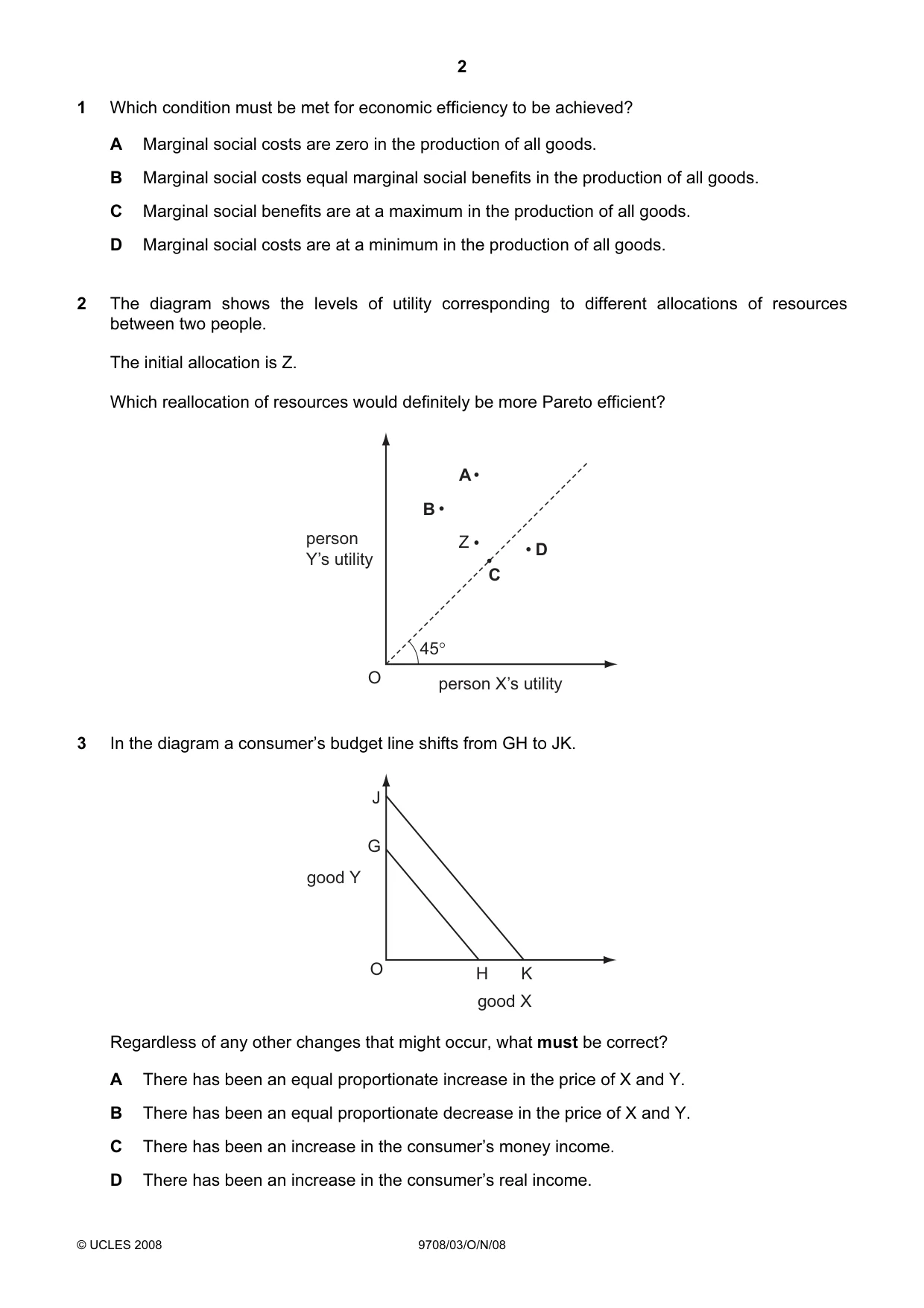 Cambridge A Level Economics 9708 2008 Oct/Nov Paper 3 · Variant 1 question paper, page 2 of 12