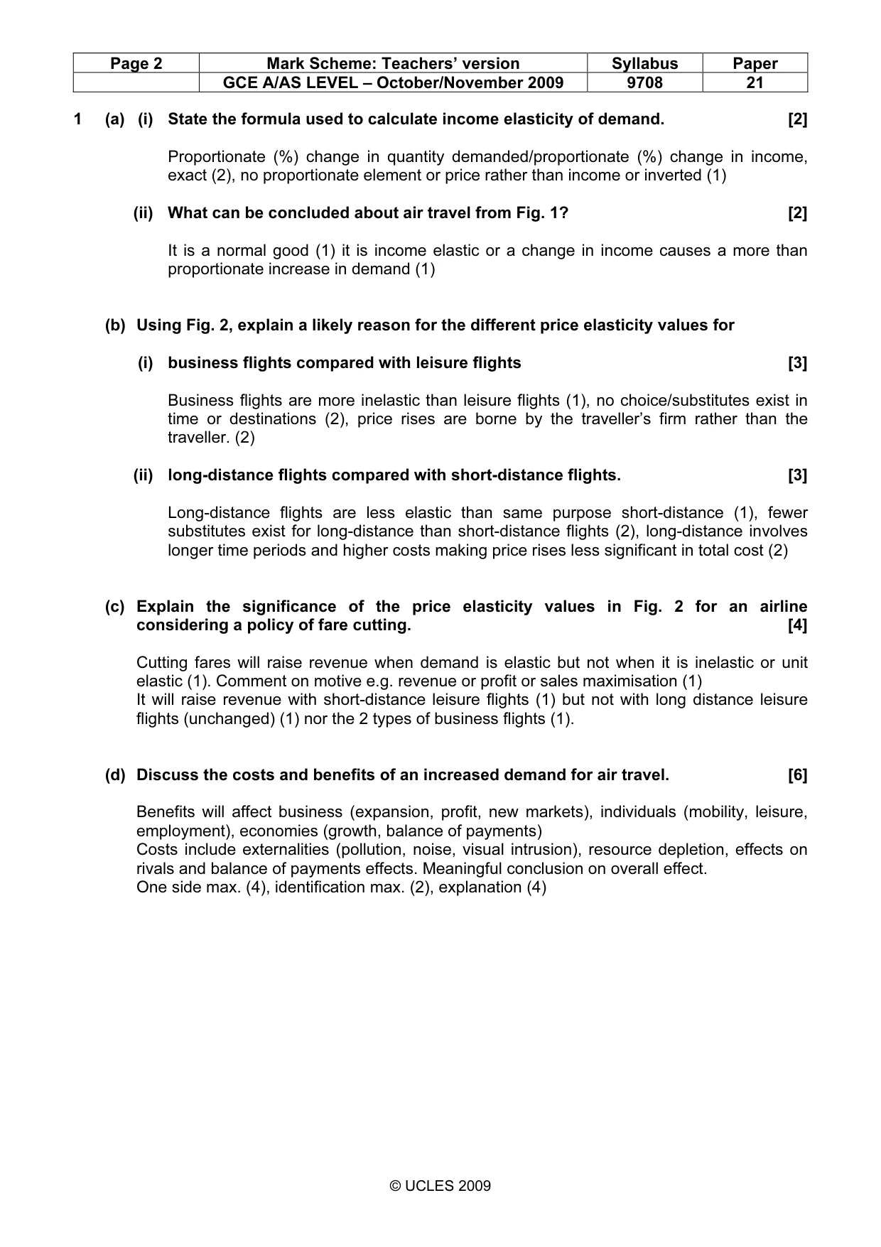 Mark scheme, page 2 of 4