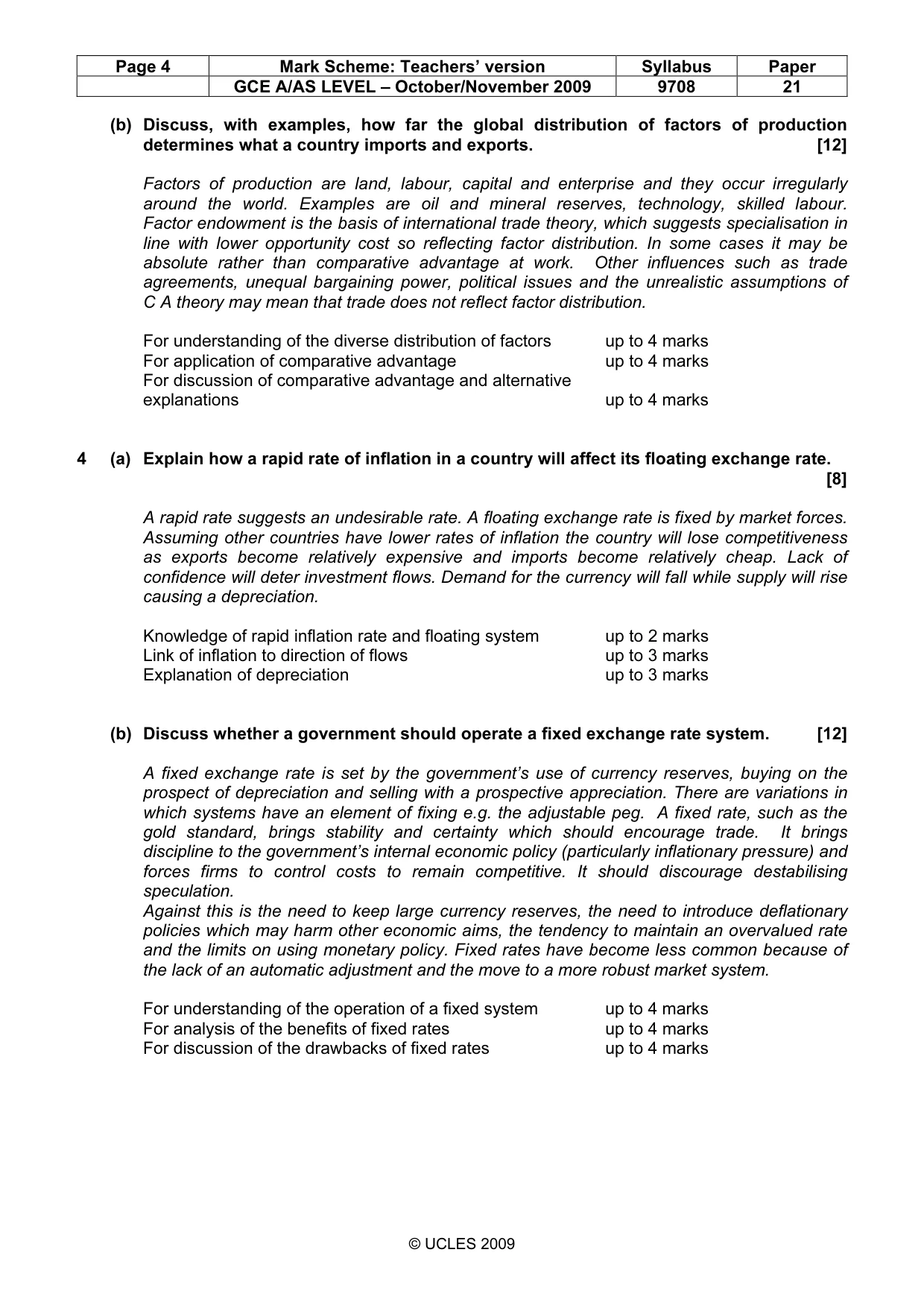 Mark scheme, page 4 of 4